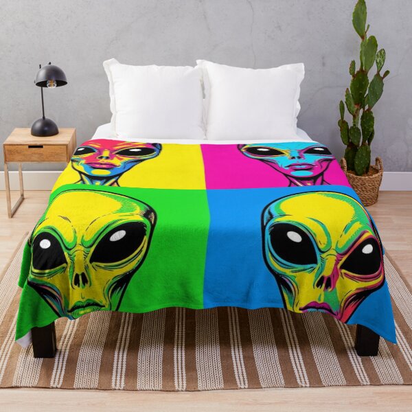 Item preview, Neon Alien Pop Art Portrait – Colorful Extraterrestrial Psychedelic Design designed and sold by Generic RedHead Designs.