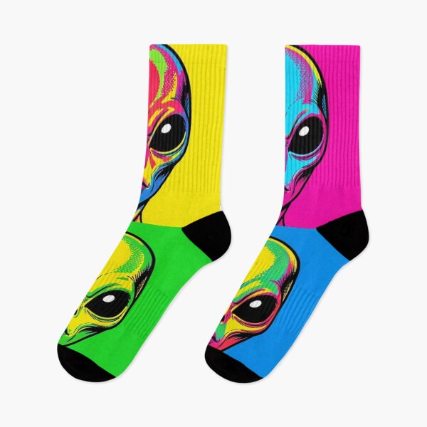 Item preview, Neon Alien Pop Art Portrait – Colorful Extraterrestrial Psychedelic Design designed and sold by Generic RedHead Designs.