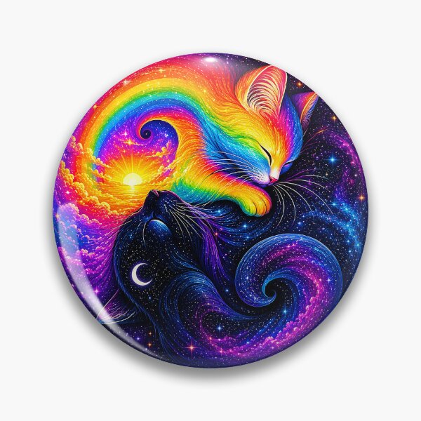Item preview, ⚖️ PURRFECTLY BALANCED COLLECTION ⚖️ - RAINBOW & MIDNIGHT CATS v2 designed and sold by WheelieGdArt.