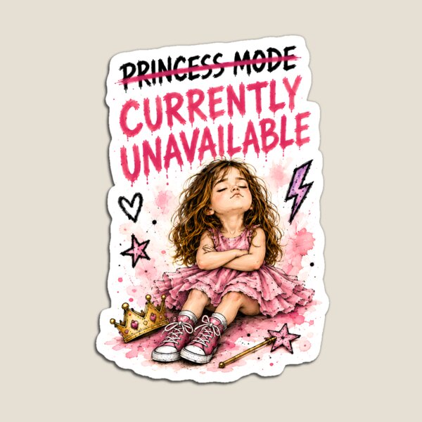 Item preview, Modo Princesa no disponible actualmente - Divertida ilustración en acuarela de una chica atrevida designed and sold by Shadow Sprite Art.