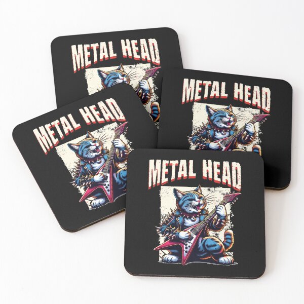 Item preview, Metal Head Rocking Cat Guitarist designed and sold by GiaoCalonas.