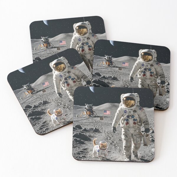 Item preview, Walking the cat on the moon designed and sold by WiseBow.