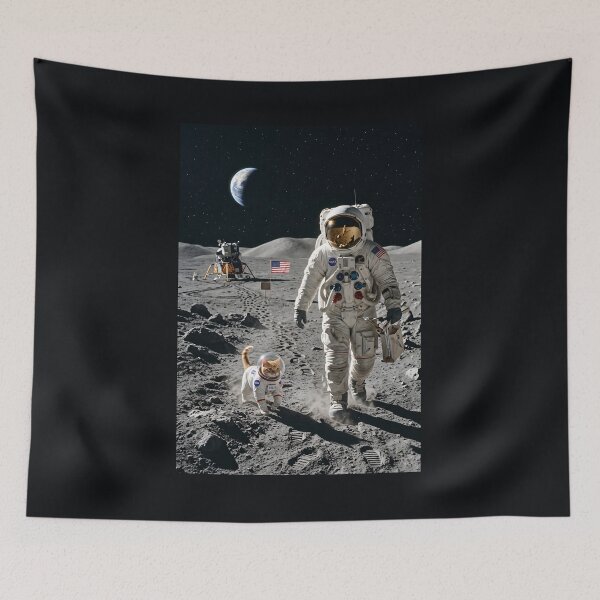 Item preview, Walking the cat on the moon designed and sold by WiseBow.