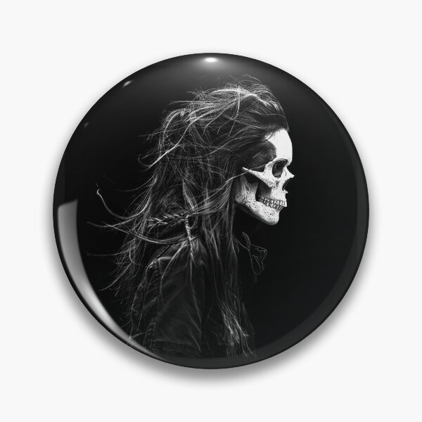 Item preview, Gothic Skull Woman Dark Skeleton Portrait in Black and White designed and sold by inkoutninja.