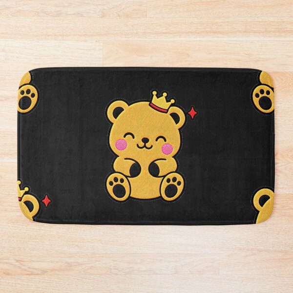 Item preview, Funny Bear Wearing Tiny Crown Kawaii Embroidery Patch designed and sold by ColorSplash123.