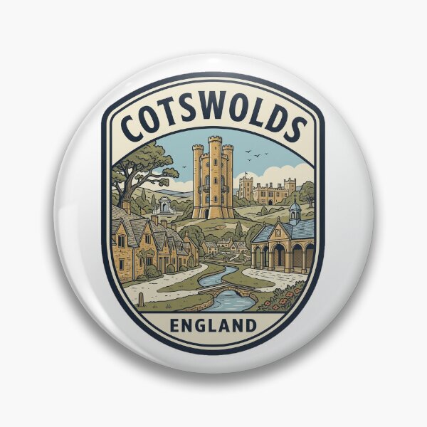 Item preview, Cotswolds England Vintage Travel Badge Illustration designed and sold by k3rstman1.