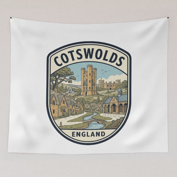 Item preview, Cotswolds England Vintage Travel Badge Illustration designed and sold by k3rstman1.