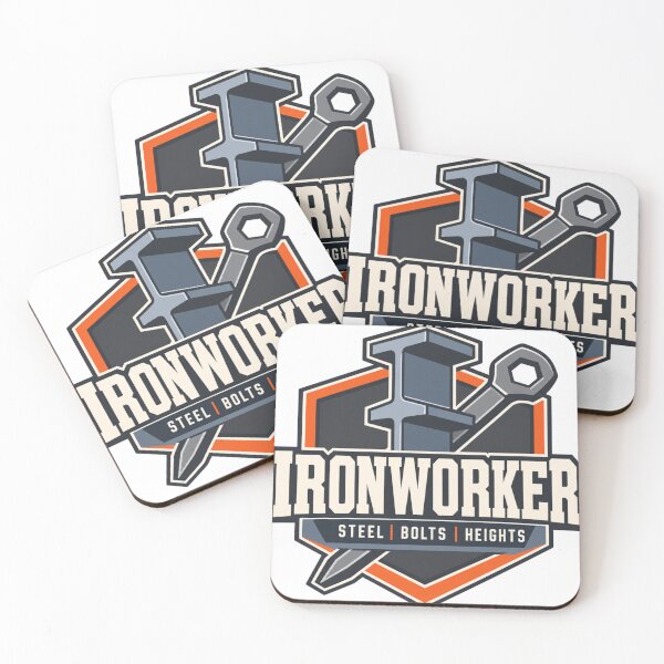 Item preview, Ironworker Badge Modern Industrial Emblem Trade Gift designed and sold by BoosterShop.