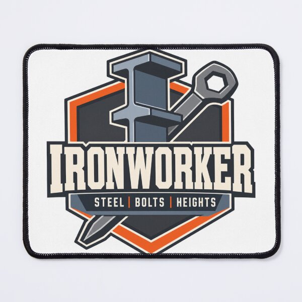 Item preview, Ironworker Badge Modern Industrial Emblem Trade Gift designed and sold by BoosterShop.