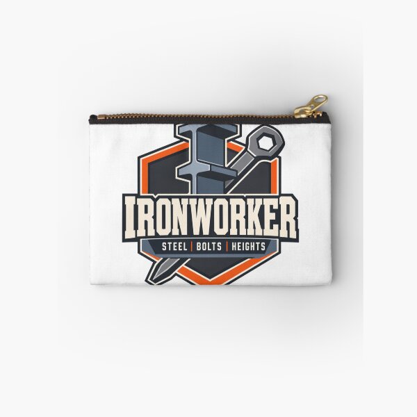 Item preview, Ironworker Badge Modern Industrial Emblem Trade Gift designed and sold by BoosterShop.