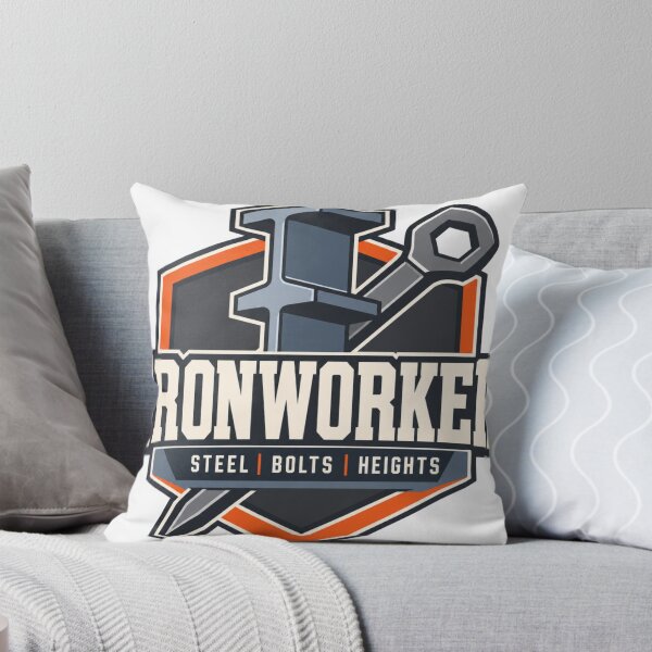 Item preview, Ironworker Badge Modern Industrial Emblem Trade Gift designed and sold by BoosterShop.