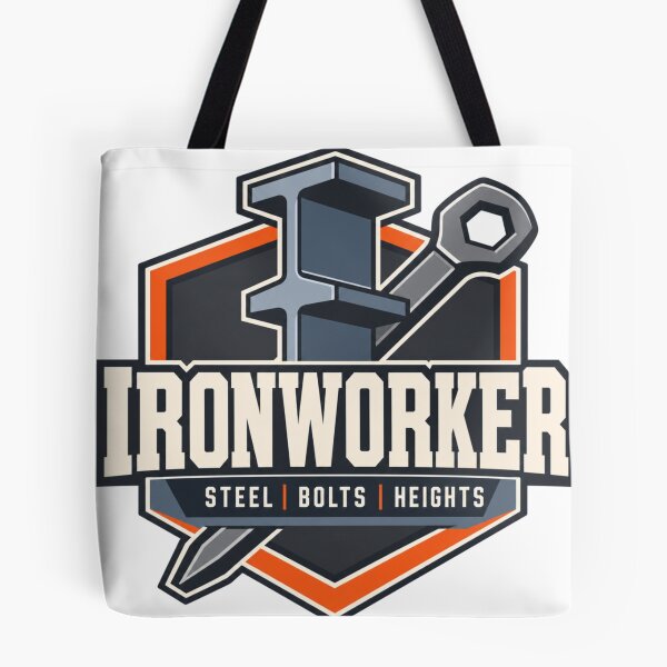 Item preview, Ironworker Badge Modern Industrial Emblem Trade Gift designed and sold by BoosterShop.