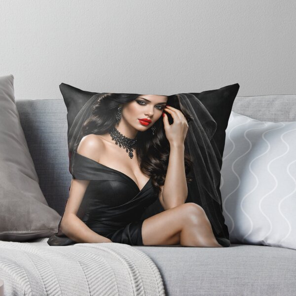 Item preview, Glamorous Woman in Black Veil – Gothic Elegance Fashion Portrait Art Print designed and sold by Kaleidoscope Print.
