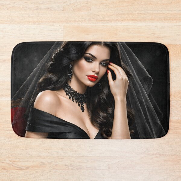 Item preview, Glamorous Woman in Black Veil – Gothic Elegance Fashion Portrait Art Print designed and sold by Kaleidoscope Print.