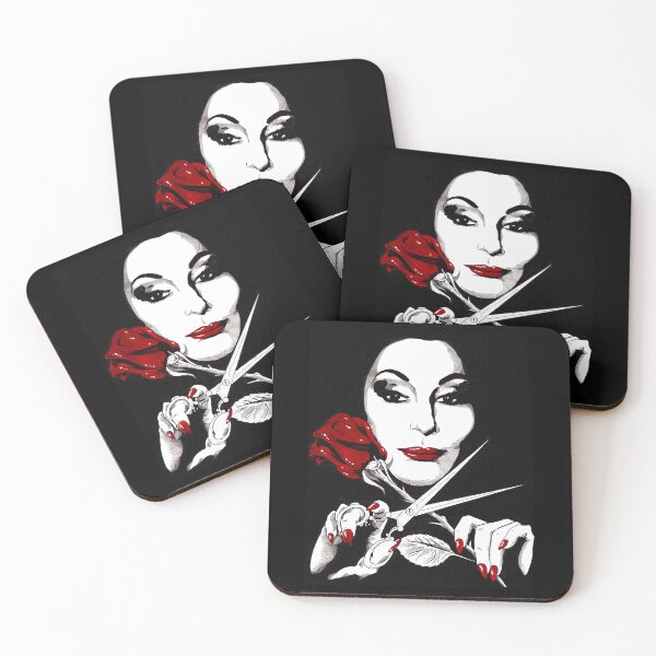 Item preview, Woman With Red Nails Cutting Rose Stem With Scissors designed and sold by PolarGraphicsSA.