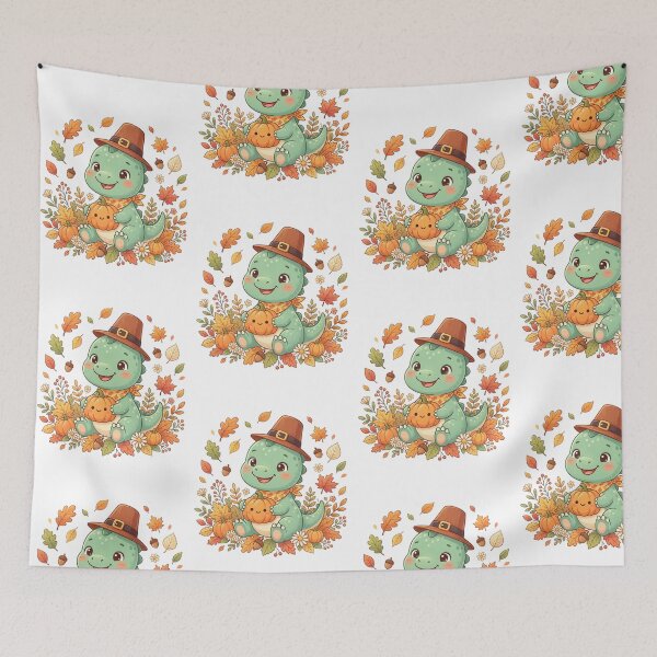 Item preview, Cute Baby Dinosaur Thanksgiving Pilgrim Hat Autumn Pumpkin Fall Kids designed and sold by raedattia.