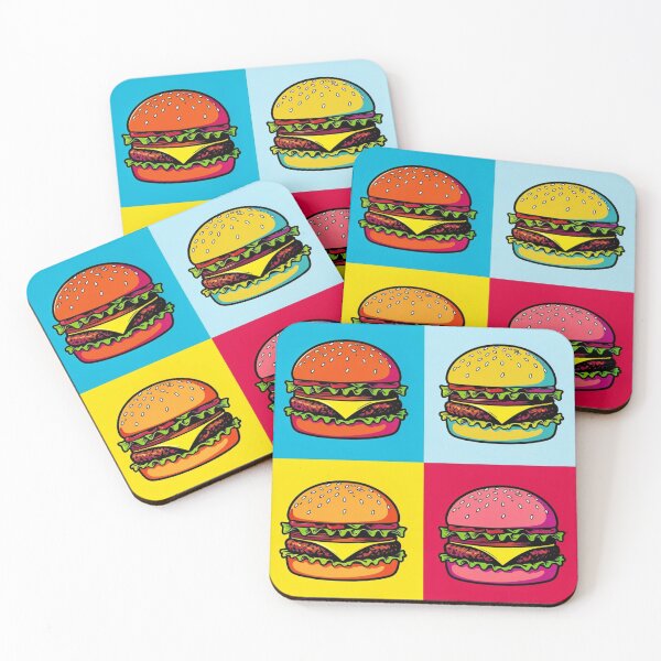 Item preview, Colorful Pop Art Burger – Neon Cheeseburger Fast Food Design designed and sold by Generic RedHead Designs.