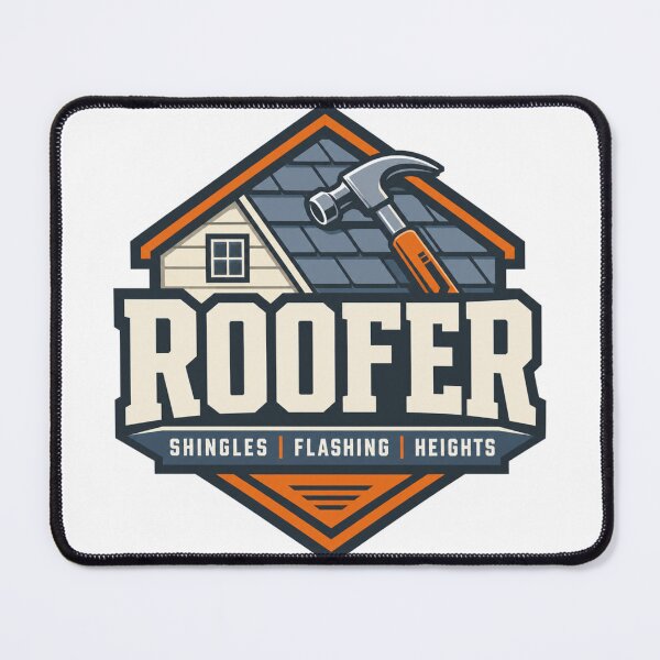 Item preview, Roofer Badge Modern Industrial Emblem Trade Gift designed and sold by BoosterShop.