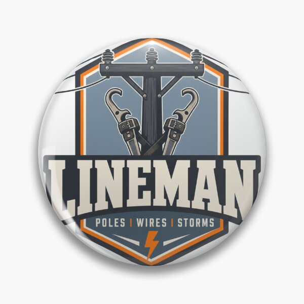 Item preview, Lineman Badge Modern Industrial Emblem Trade Gift designed and sold by BoosterShop.