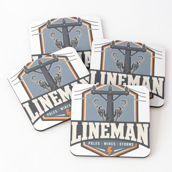 Item preview, Lineman Badge Modern Industrial Emblem Trade Gift designed and sold by BoosterShop.