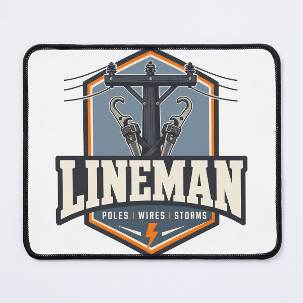 Item preview, Lineman Badge Modern Industrial Emblem Trade Gift designed and sold by BoosterShop.