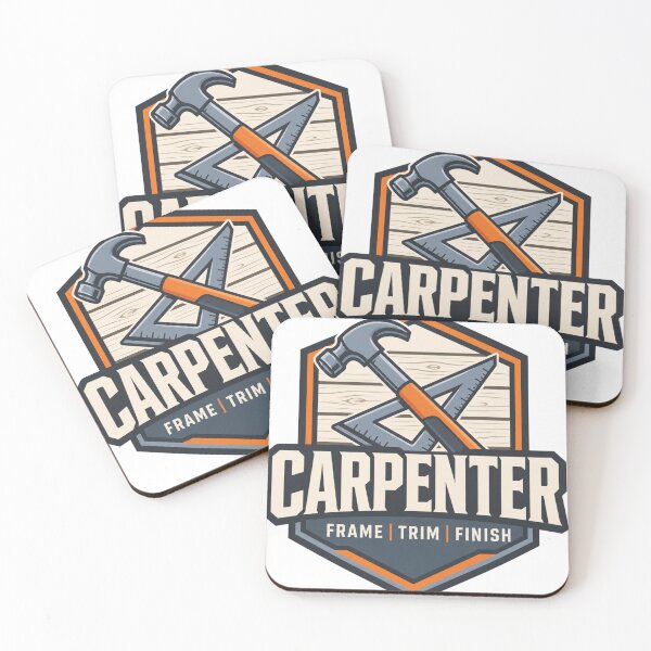 Item preview, Carpenter Badge Modern Industrial Emblem Trade Gift designed and sold by BoosterShop.