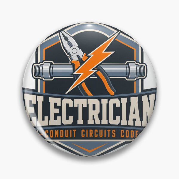 Item preview, Electrician Badge Modern Industrial Emblem Trade Gift designed and sold by BoosterShop.