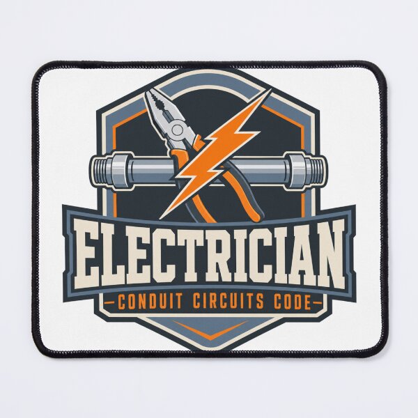 Item preview, Electrician Badge Modern Industrial Emblem Trade Gift designed and sold by BoosterShop.