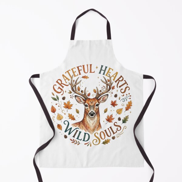 Item preview, Grateful Hearts Wild Souls Deer Autumn Harvest Typography Boho Nature Quote designed and sold by raedattia.
