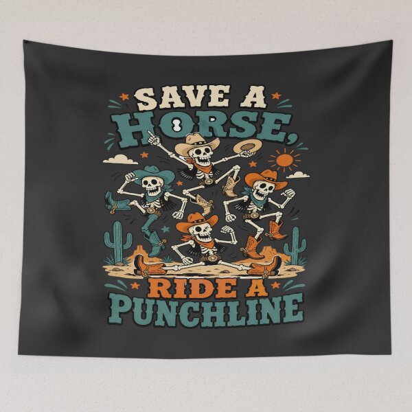 Item preview, Dancing Cowboy Skeletons Wild West Halloween Design designed and sold by JansenGS.