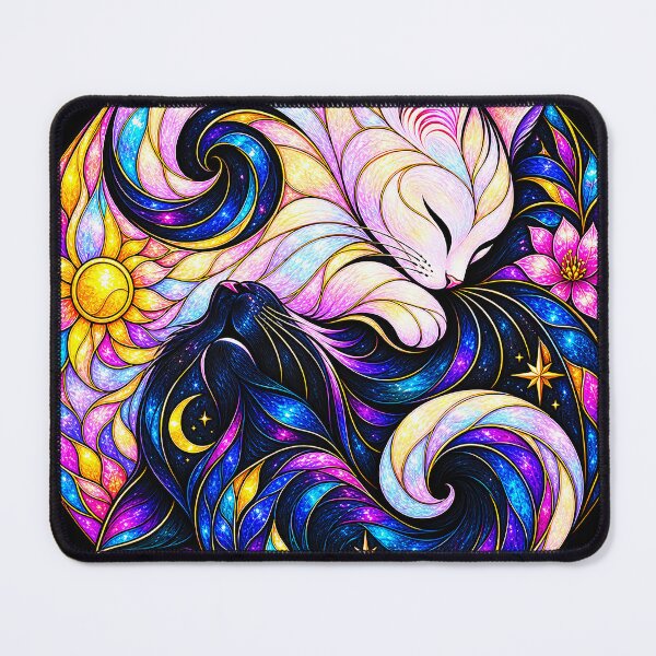 Item preview, ⚖️ PURRFECTLY BALANCED COLLECTION ⚖️ - STAINED-GLASS CATS v2 designed and sold by WheelieGdArt.