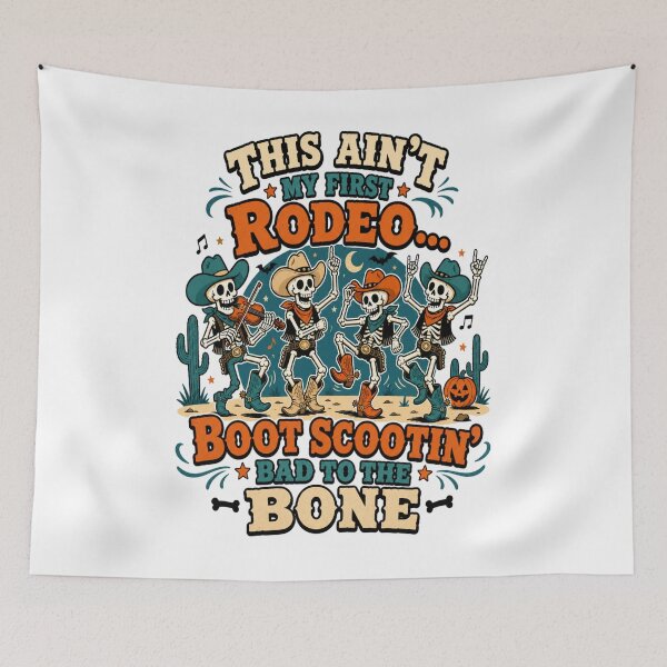 Item preview, Dancing Cowboy Skeletons Wild West Halloween Design designed and sold by JansenGS.