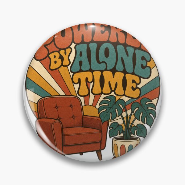 Item preview, Powered By Alone Time Retro Groovy Introvert Gift designed and sold by BoosterShop.