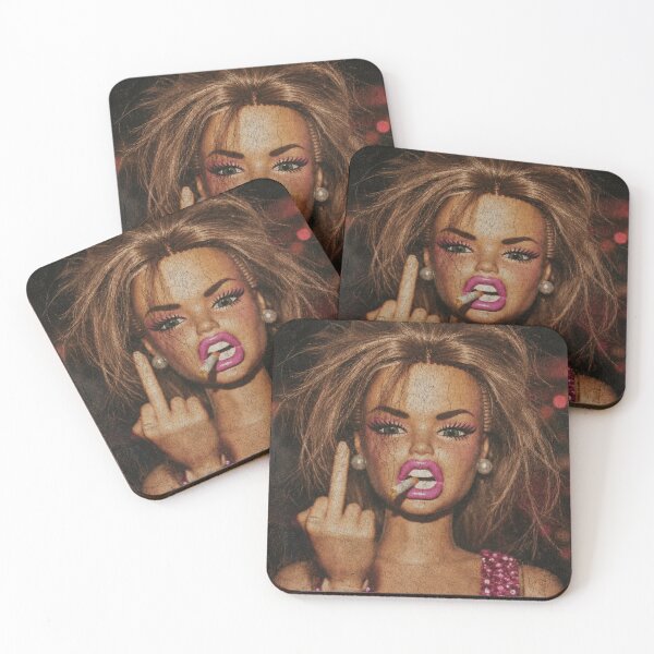 Item preview,  Doll Middle Finger Smoking Sarcastic Vintage Graphic designed and sold by yashuna.