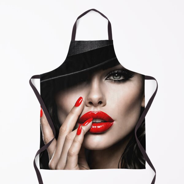 Item preview, Woman in Black Hat with Red Lips – Glamorous Noir Fashion Portrait Art Print designed and sold by Kaleidoscope Print.