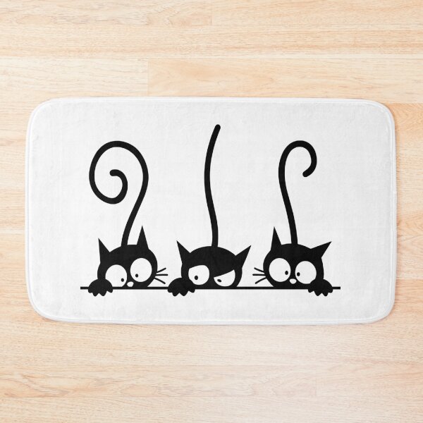 Item preview, Funny Peeking Black Cats Trio - Cute Silhouette Art designed and sold by Shopeon Designs.