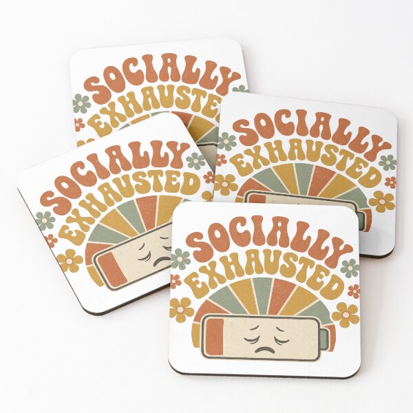 Item preview, Socially Exhausted Retro Groovy Battery Introvert designed and sold by BoosterShop.
