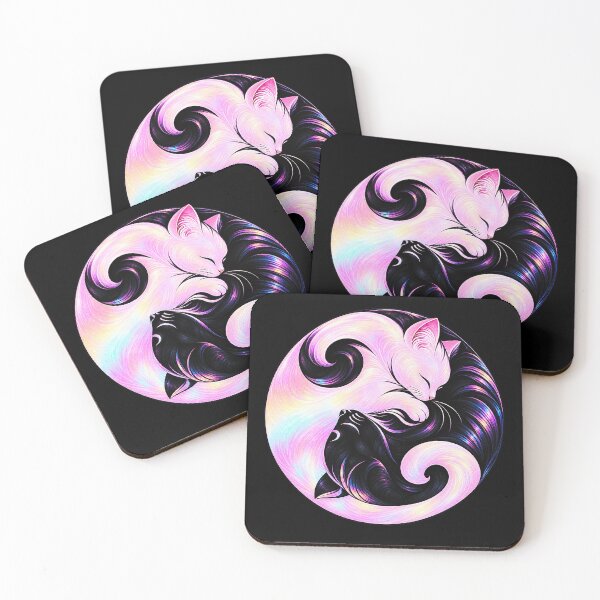 Item preview, ⚖️ PURRFECTLY BALANCED COLLECTION ⚖️ - WHITE CAT & BLACK CAT designed and sold by WheelieGdArt.