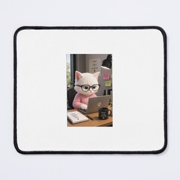 Item preview, Cute Office Cat Working From Home Corporate Humor designed and sold by KingP1.