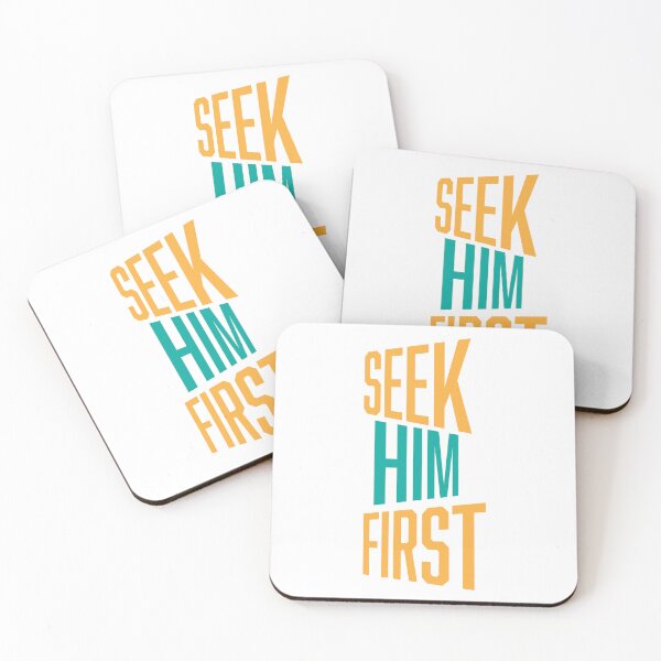 Item preview, Seek Him First – Christian Faith Typography T-Shirt Design designed and sold by CrossCrafted.