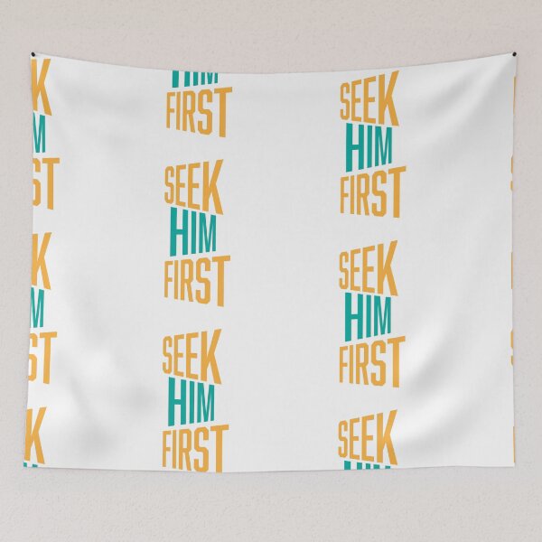 Item preview, Seek Him First – Christian Faith Typography T-Shirt Design designed and sold by CrossCrafted.