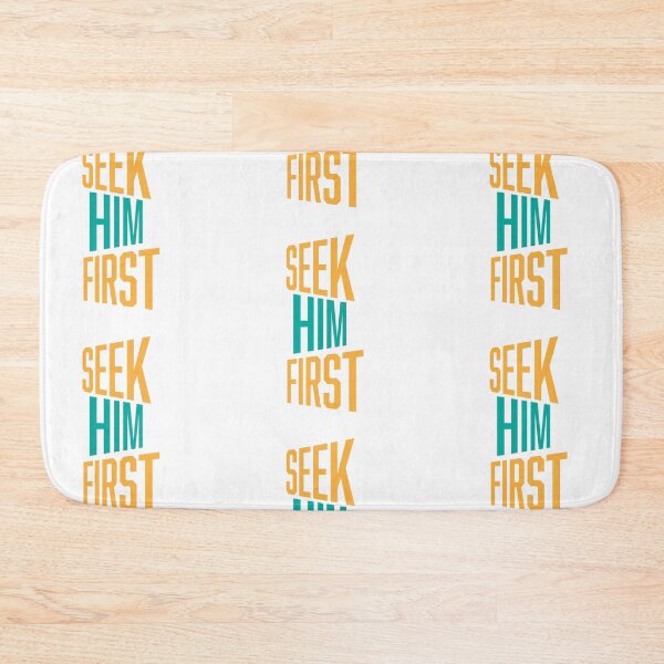 Item preview, Seek Him First – Christian Faith Typography T-Shirt Design designed and sold by CrossCrafted.