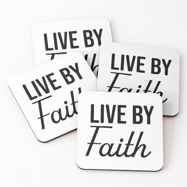 Item preview, Live By Faith – Christian Faith Typography T-Shirt Design designed and sold by CrossCrafted.