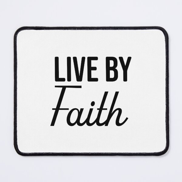 Item preview, Live By Faith – Christian Faith Typography T-Shirt Design designed and sold by CrossCrafted.
