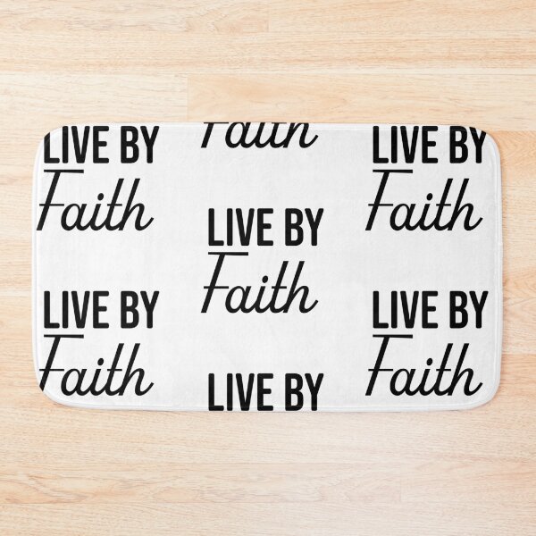 Item preview, Live By Faith – Christian Faith Typography T-Shirt Design designed and sold by CrossCrafted.