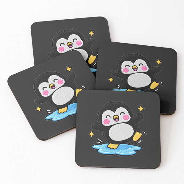 Item preview, Funny Penguin Slipping on Ice Kawaii Embroidery Patch designed and sold by ColorSplash123.