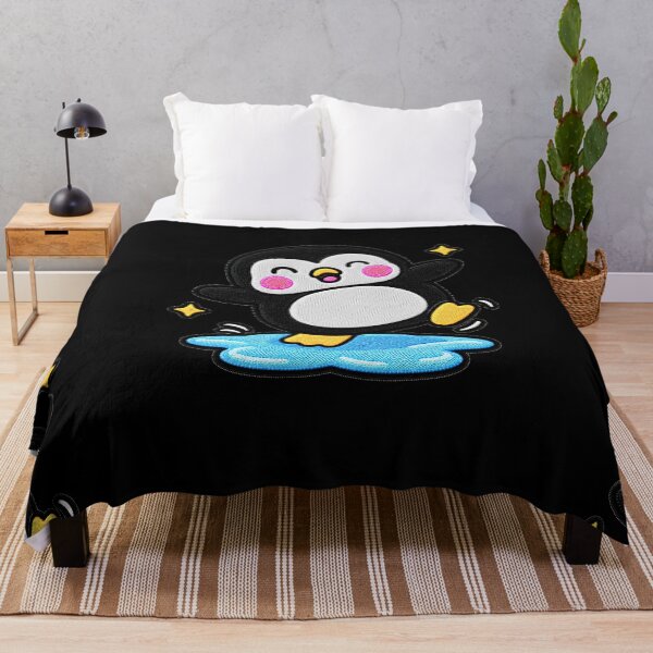 Item preview, Funny Penguin Slipping on Ice Kawaii Embroidery Patch designed and sold by ColorSplash123.