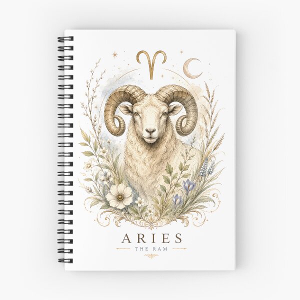 Item preview, Aries The Ram - Botanical Zodiac Art designed and sold by Shadow Sprite Art.
