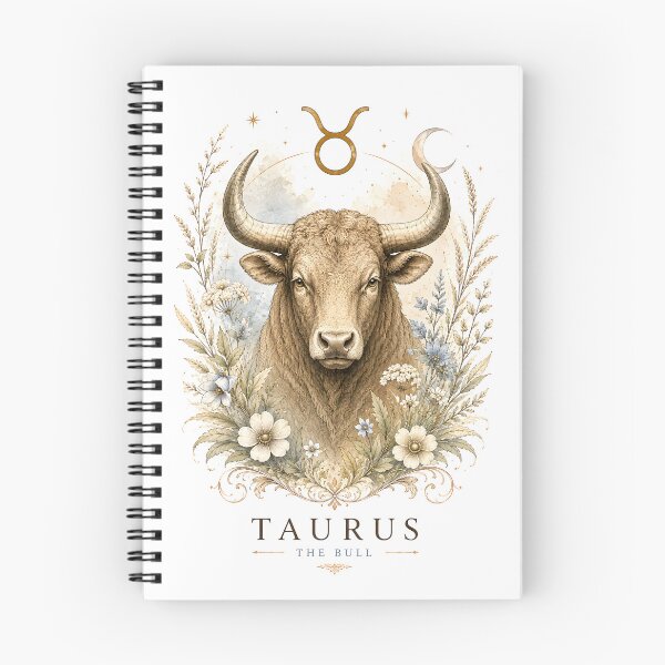Item preview, Taurus The Bull - Botanical Zodiac Art designed and sold by Shadow Sprite Art.