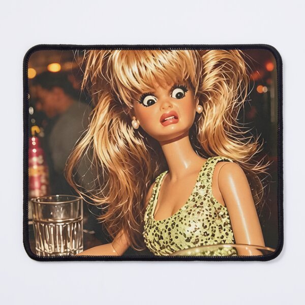 Item preview, Shocked Big Hair Blonde Doll Bar Reaction Funny Meme designed and sold by Devilians92.